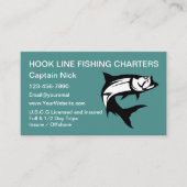 Charte de pêche sportive Cartes de visite (Devant)