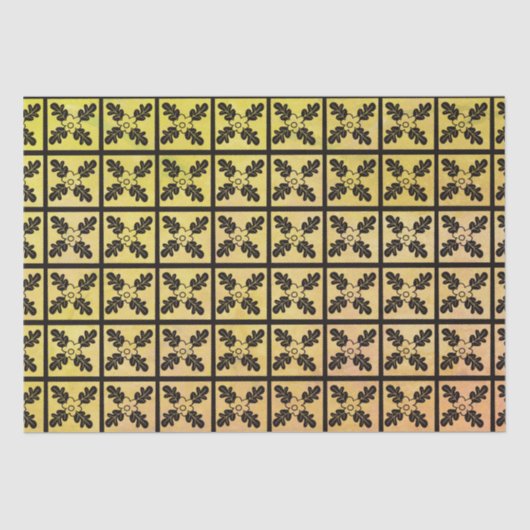 Charter Oak Quilt Woodblock Tissuepapier (Voorkant)