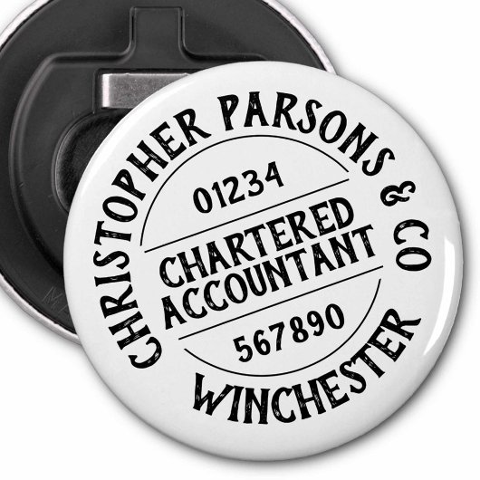 Charteraccountant Button Flesopener