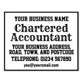 Charteraccountant met naam, adres enz. 	rubberstempel (Afrduk)