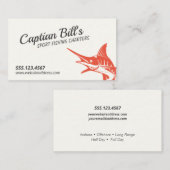 Charters de pêche sportive Marlin Carte de visite (Devant / Derrière)