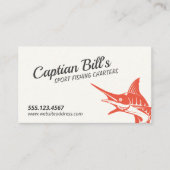 Charters de pêche sportive Marlin Carte de visite (Devant)