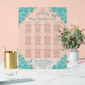 Chartre de sièges florale turquoise pour Quinceane (Mariage)