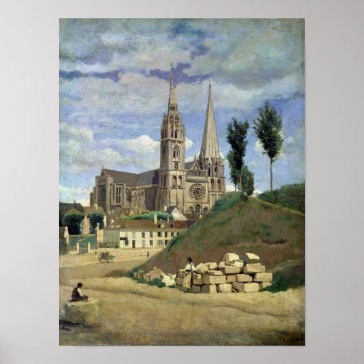 Chartres Cathedral, 1830 Poster (Voorkant)