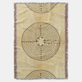 Chartres Labyrinth antiek stijl 1 + uw ideeën Deken (Voorkant Verticaal)