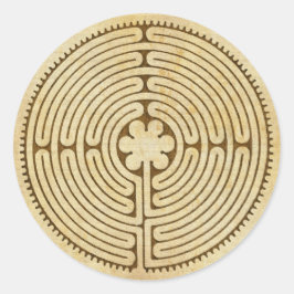Chartres Labyrinth antiek stijl 1 + uw ideeën Ronde Sticker