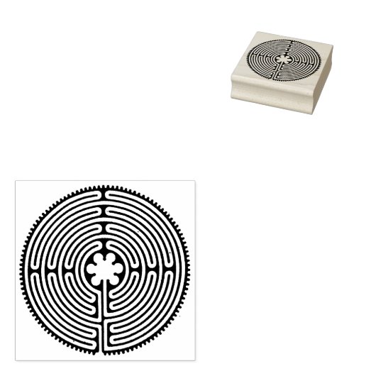 Chartres Labyrinth antiek stijl + uw ideeën Rubberstempel (Gestempeld)