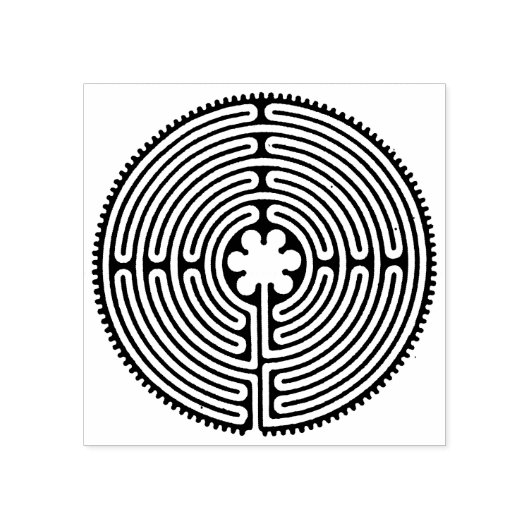 Chartres Labyrinth antiek stijl + uw ideeën Rubberstempel (Afrduk)