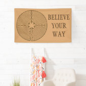 Chartres Labyrinth antiek stijl + uw ideeën Spandoek (Insitu)