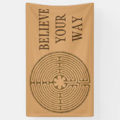 Chartres Labyrinth antiek stijl + uw ideeën Spandoek (Verticaal)