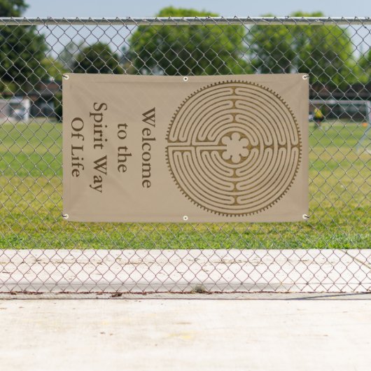 Chartres Labyrinth antiek stijl + uw ideeën Spandoek (Insitu)