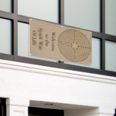 Chartres Labyrinth antiek stijl + uw ideeën Spandoek (Buitenkant Gebouw)