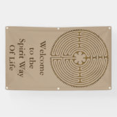 Chartres Labyrinth antiek stijl + uw ideeën Spandoek (Horizontaal)