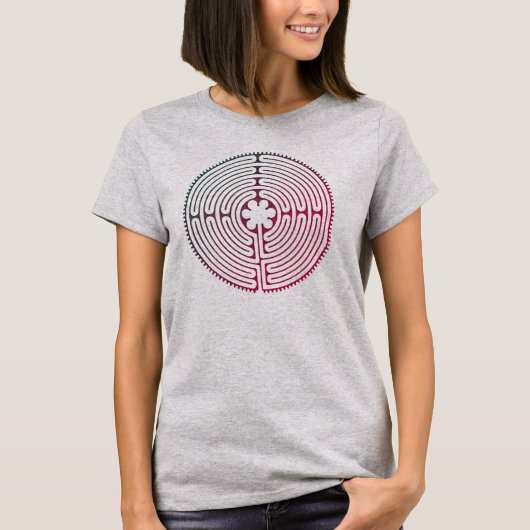Chartres Labyrinth antiek stijl + uw ideeën T-shirt (Voorkant)