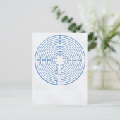Chartres Labyrinth Blue Briefkaart (Staand voorkant)
