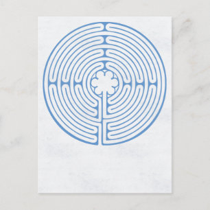 Chartres Labyrinth Blue Briefkaart