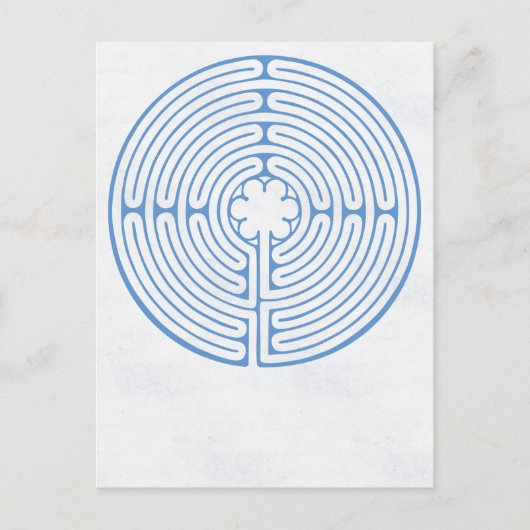 Chartres Labyrinth Blue Briefkaart (Voorkant)