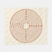 Chartres Labyrinth Brown Fleece Deken (Voorkant (Horizontaal))