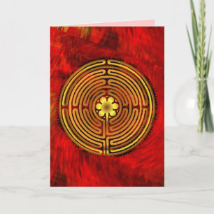 Chartres Labyrinth Fire Blank Card Kaart