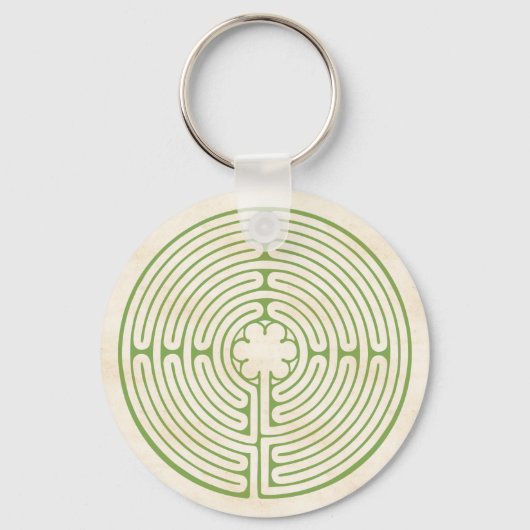 Chartres Labyrinth Green Sleutelhanger (Voorkant)