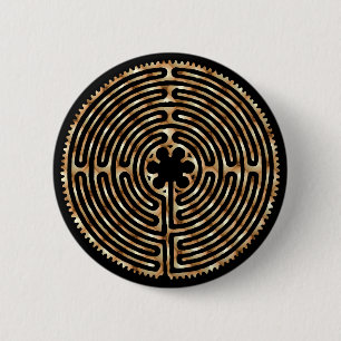 Chartres Labyrinth Pearl Dark Paths Button