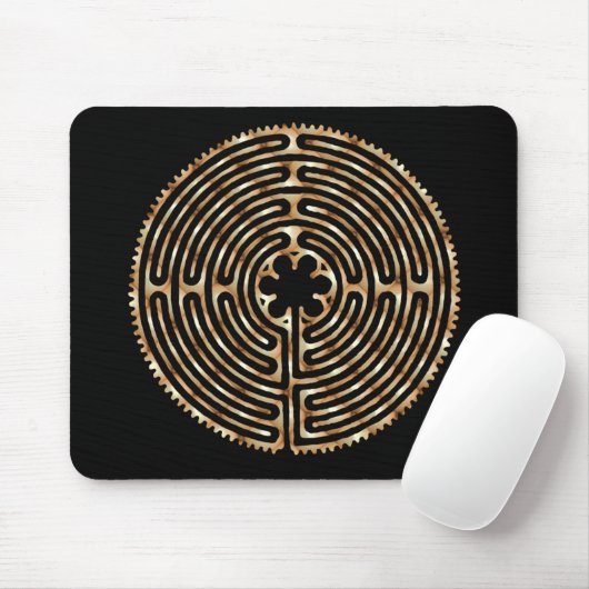 Chartres Labyrinth Pearl Dark Paths Mousepad Muismat (Met muis)