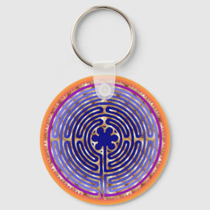 Chartres Labyrinth Pearl Light Paths Sleutelhanger