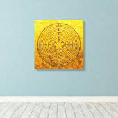 Chartres Labyrinth - Spiritueel symbool Antiek 1 Canvas Afdruk (Insitu (Houten vloer))