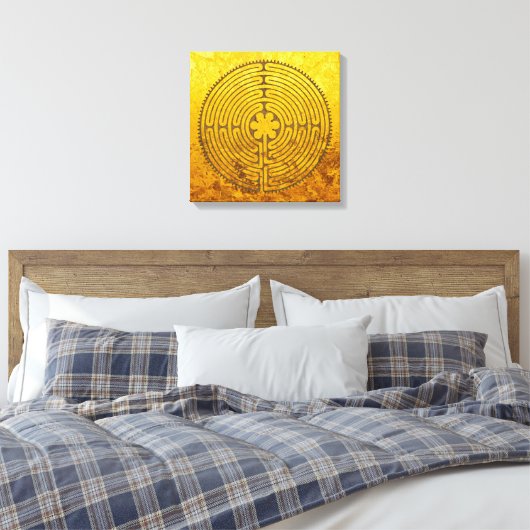 Chartres Labyrinth - Spiritueel symbool Antiek 1 Canvas Afdruk (Insitu (Slaapkamer))