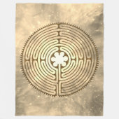 Chartres Labyrinth - Spiritueel symbool Antiek 1 Fleece Deken (Voorkant)