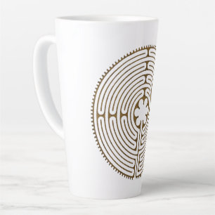 Chartres Labyrinth - Spiritueel symbool Antiek 1 Latte Mok