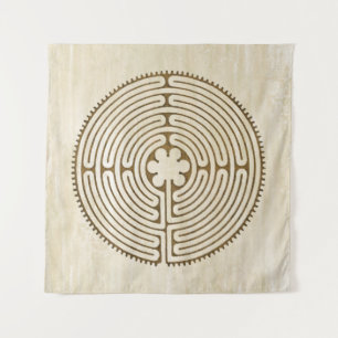 Chartres Labyrinth - Spiritueel symbool Antiek 1 Wandkleed
