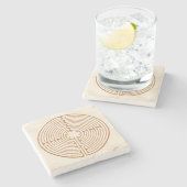 Chartres Labyrinth Stenen Onderzetter (Zijkant)