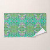 Chartreuse Abstraite cool et Blue Super Retro (Serviette à main)
