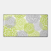 Chartreuse and Gray Dahlia Floral Bureaumat (Voorkant)