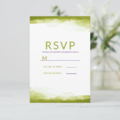 Chartreuse Aquarelle verte Mariage moderne RSVP (Debout devant)