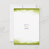 Chartreuse Aquarelle verte Mariage moderne RSVP (Dos)
