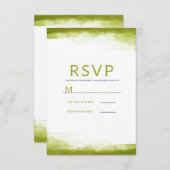 Chartreuse Aquarelle verte Mariage moderne RSVP (Devant / Derrière)