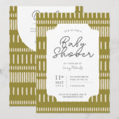 Chartreuse beige gestreept geslachtsneutraal kaart (Voorkant / Achterkant)