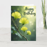 Chartreuse Blad Verjaardagskaart
