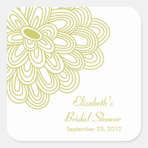 Chartreuse Bloemen Vrijgezellenfeest Favor Vierkante Sticker
