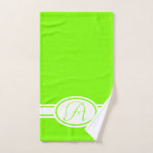 Chartreuse de couleur tendance Monogramme (Serviette à main)