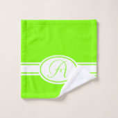 Chartreuse de couleur tendance Monogramme (Gant de toilette)