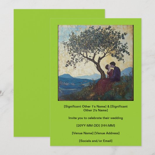 Chartreuse Een luifel van commitment uitnodiging (Voorkant / Achterkant)