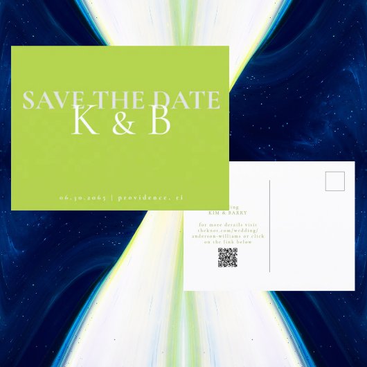 Chartreuse Eenvoud Monogram De datum opslaan Briefkaart