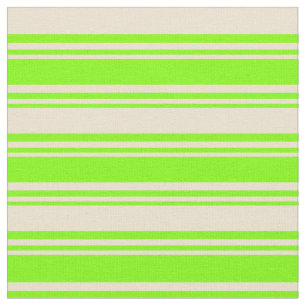 Chartreuse en beige led/gestreept patroon stof