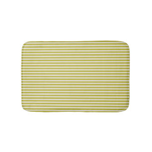 Chartreuse en Crème Eenvoudig Gestreept Patroon Badmat