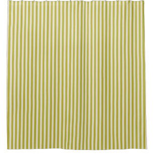 Chartreuse en Crème Eenvoudig Gestreept Patroon Douchegordijn