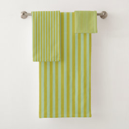 Chartreuse en Pistachegroene Strepen Bad Handdoek