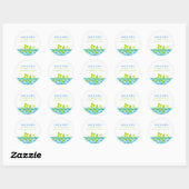 Chartreuse en Turquoise Adresetiketten Ronde Sticker (Vel)